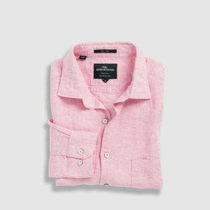 Rodd & Gunn Men's Seaford Button-Down Shirt Linen XL Pink